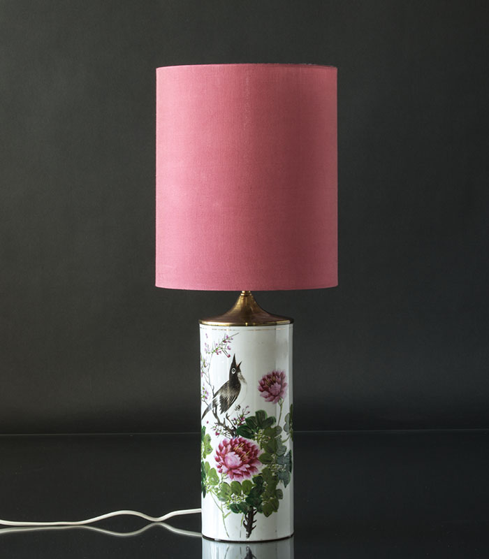 Cylindric lampshade  in coral red