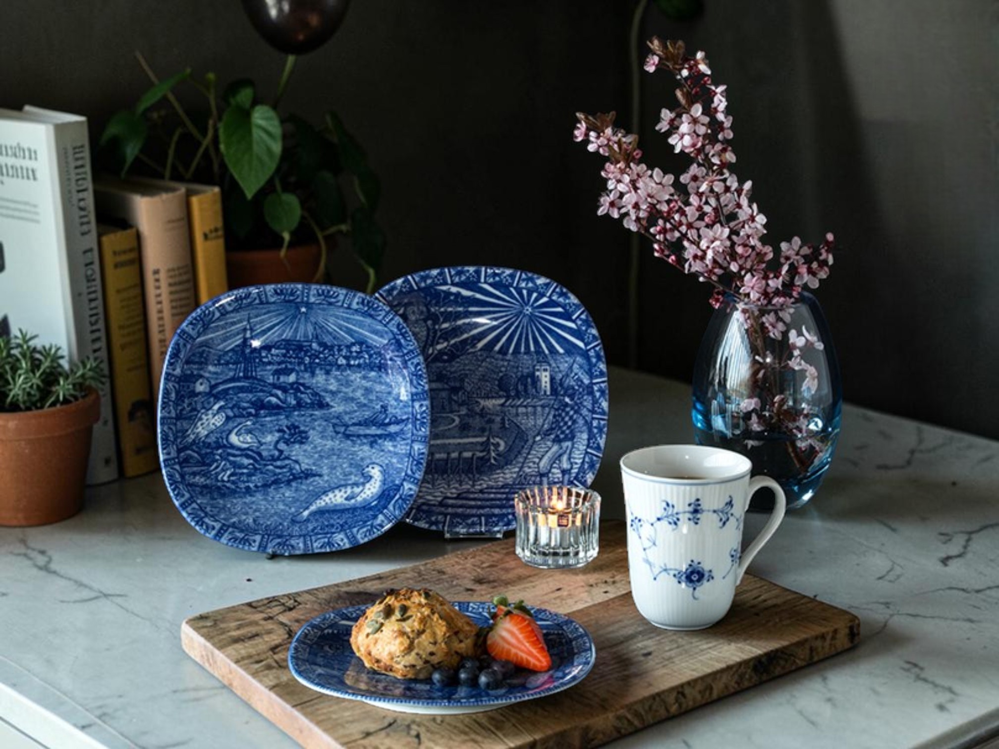 Rørstrand porcelæn platter og klokker