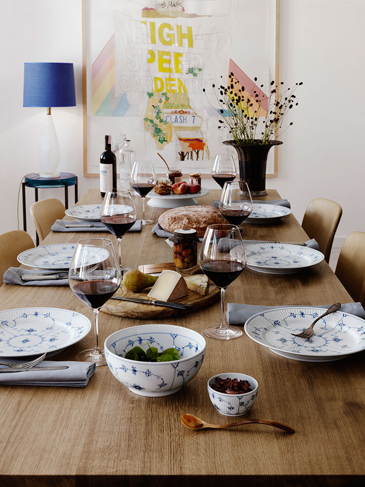 Musselmalet kaffe te og spisestel Royal Copenhagen