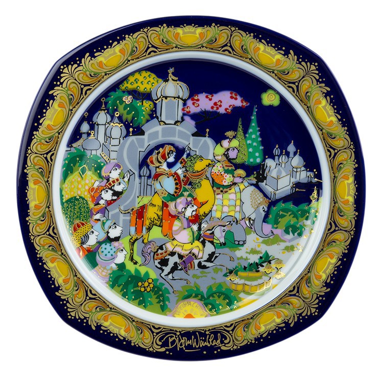 Bjørn Wiinblad porcelænsjuleplatte 1985 producert af Rosenthal