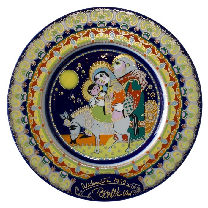 Bjørn Wiinblad porcelænsjuleplatte 1979, produceret af Rosenthal
