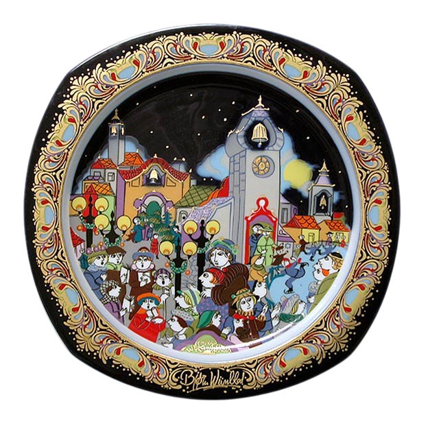 Bjørn Wiinblad porcelænsjuleplatte 1988, produceret af Rosenthal