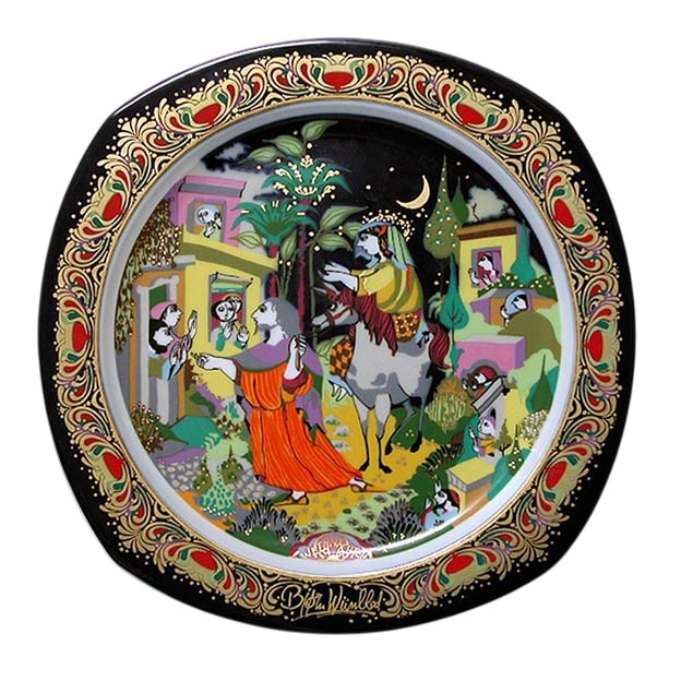 Bjørn Wiinblad porcelænsjuleplatte 1989, produceret af Rosenthal