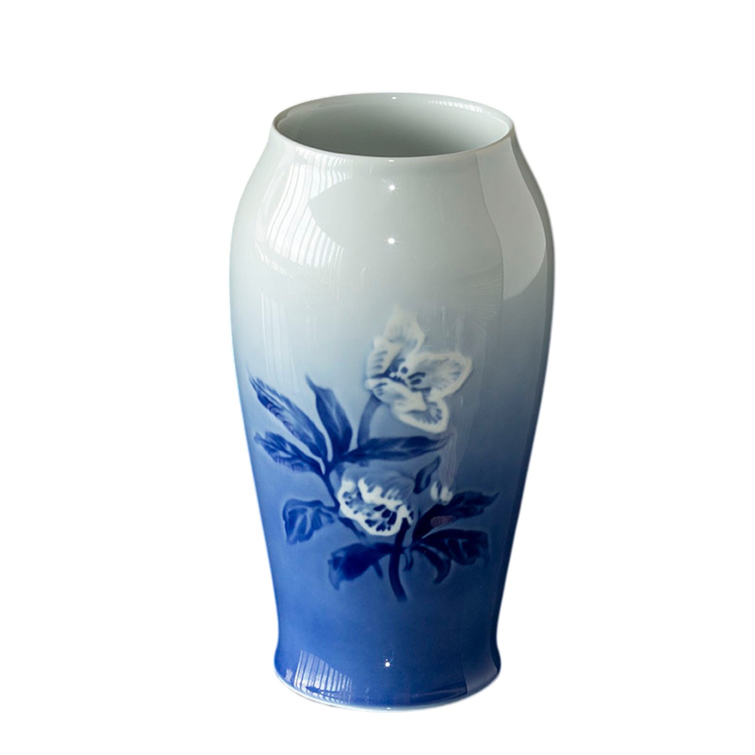 Julerose vase i klassisk blå variant