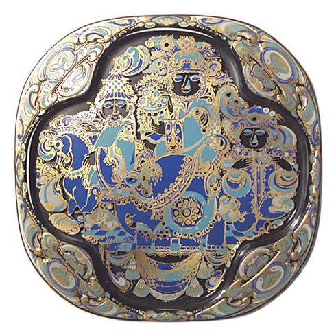Bjørn Wiinblad juleplatte i glas,1978, produceret af Rosenthal